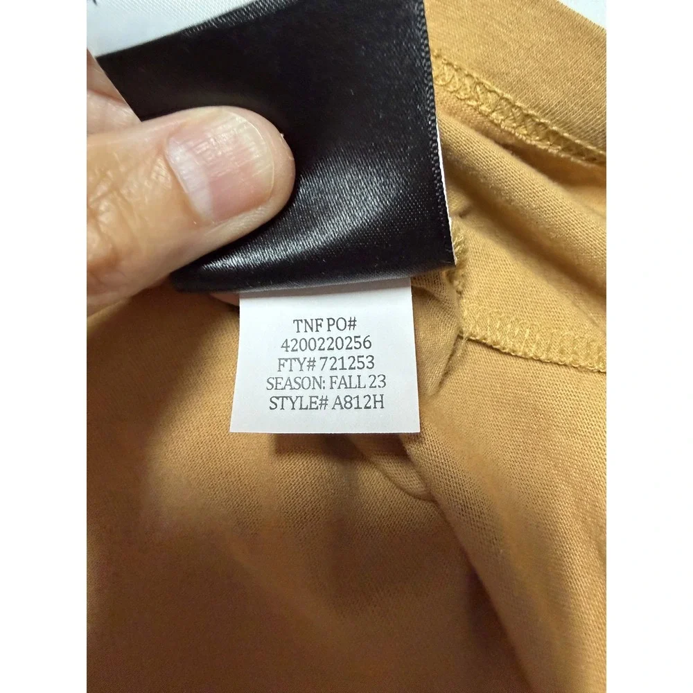 The North Face NSE Tee Men's Large Beige Never Stop Exploring Logo Cotton EUC